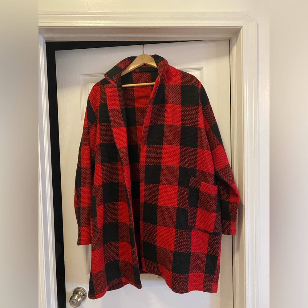 Red and Black Plaid Jacket
